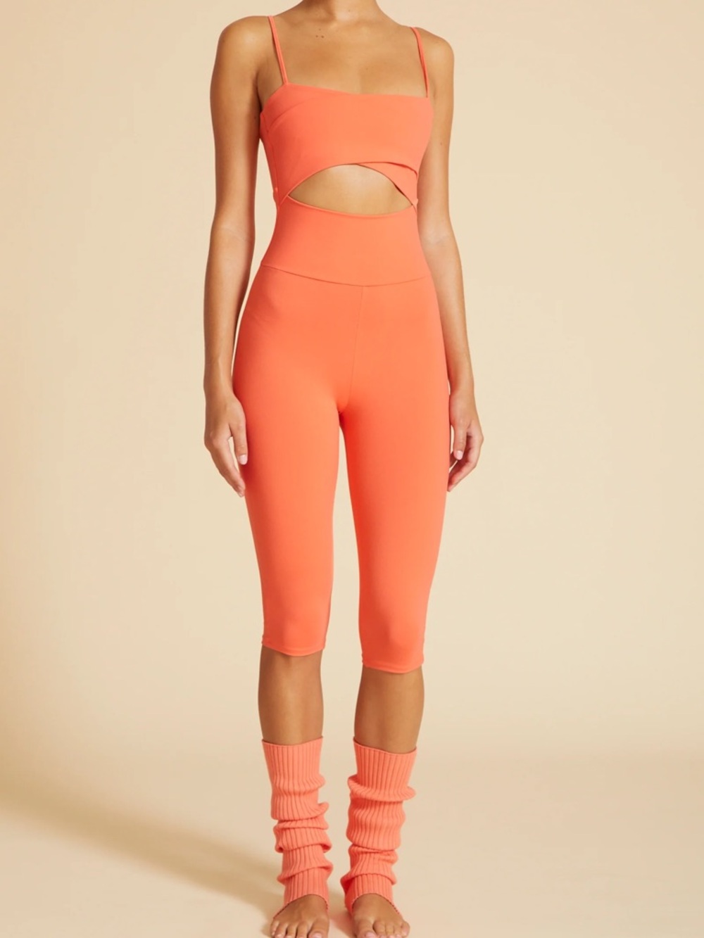 Live The Process Peachy Papaya 🍑 Orion Cutout Spaghetti-Strap Jumpsuit